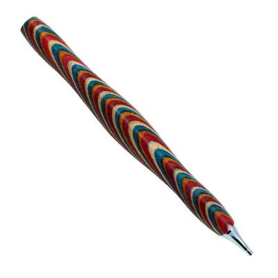 Holz-Stift für Diamond Painting, geschwungen, Türkis, mit Metallspitze