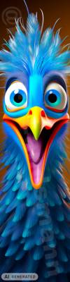 Karen Landsmann, Crazy Bird, 40x160cm, 69 Farben, eckige Steine, Vollbild