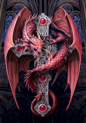 Anne Stokes, Gothic Guardian, 70x100cm, 70 colours, round stones, full image