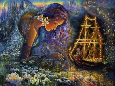 Josephine Wall, Starship, ca. 100x74cm, 260 Farben, runde Steine, Vollbild