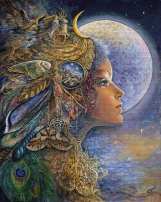 Josephine Wall, Diana, 90x72cm, 250 Farben, eckige Steine, Vollbild