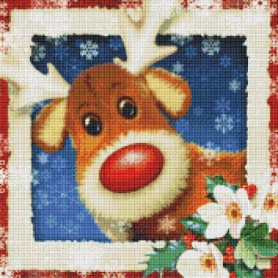 Howard Robinson, Rudolf, 50x50cm, 45 Farben, eckige Steine, Vollbild
