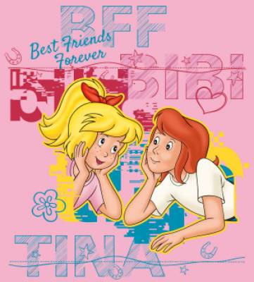 Bibi & Tina - Best friends forever BFF, runde Steine, ca. 50x50cm, 35 Farben, Vollbild