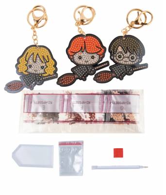 Schlüsselanhänger, Fliegende Freunde, Painting-Set komplett runden Steinchen, Taschenanhänger