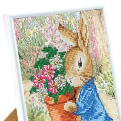 Preview: Diamond painting picture with picture frame, Peter Rabbit, round diamonds, approx. 21x25cm, partial picture Preview: Diamond painting picture with picture frame, Peter Rabbit, round diamonds, approx. 21x25cm, partial picture