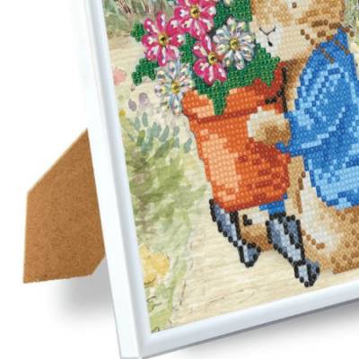Preview: Diamond painting picture with picture frame, Peter Rabbit, round diamonds, approx. 21x25cm, partial picture Preview: Diamond painting picture with picture frame, Peter Rabbit, round diamonds, approx. 21x25cm, partial picture