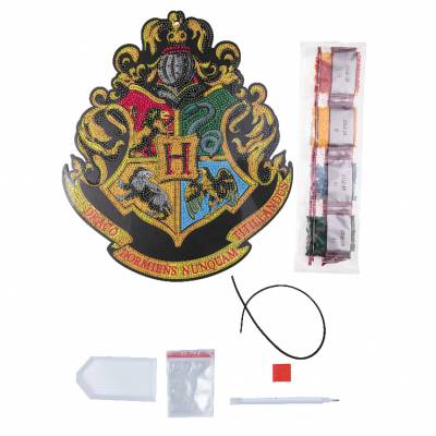 Diamond Painting Bild Hogwarts-Wappen, runde Diamanten, ca. 25x29cm, Teilbild