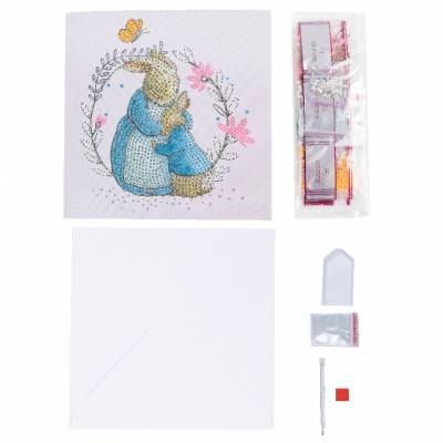 Grußkarte (Craft Buddy) Peter & Mrs Josephine Rabbit Painting-Set 18x18cm