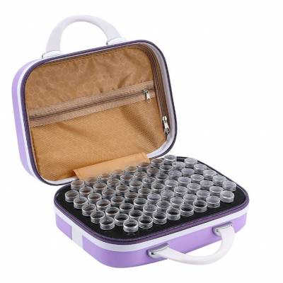 Preview: Sorting case, contents 132 jars with screw cap, case mint green