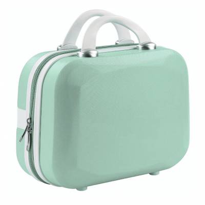 Sorting case, contents 132 jars with screw cap, case mint green