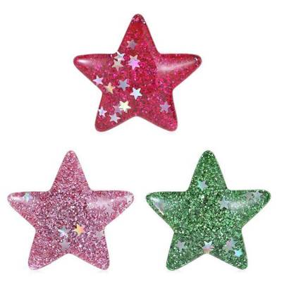 Stars, can be used as fridge magnets and small weights, set of 3 Colour green, purple, red