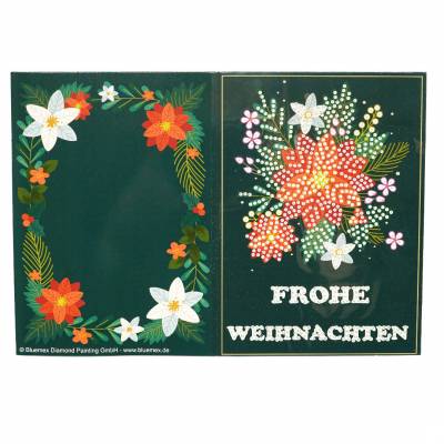 Diamond Painting, Weihnachtskarten zum Painten komplett mit Steinchen, 6 Motive, Klappkarten mit Umschlag
