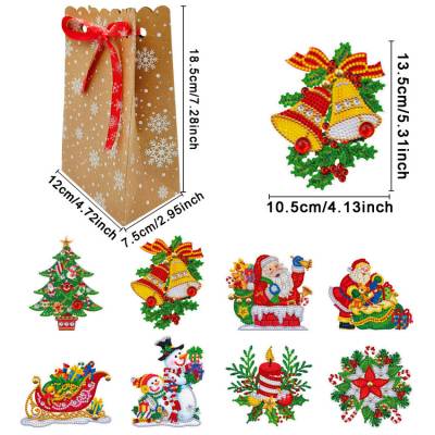 Preview: Diamond Painting Gift Bags with Tags, 8 Pieces