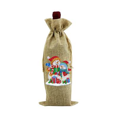 Preview: Diamond Painting Bottle Bag with Snowmen