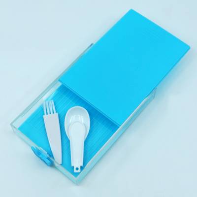 Schiffchen-Set mit Wechselplatte, blau, Kombi aus Schiffchen und Aufbewahrungsdose, fest verschließbar