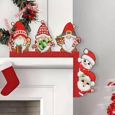 Diamond Painting display stand, door frame decoration / mantelpiece decoration, snowmen, approx. 20x11cm