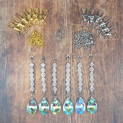 Preview: Diamond Painting Christbaum-Deko mit Anhänger, 6 Stück