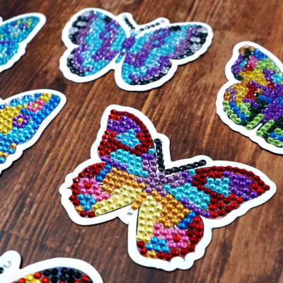 Preview: Diamond Painting Magnete, Schmetterling, Set mit 6 Stück zum Painten
