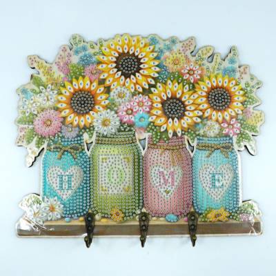 Diamond Painting Hook Rack, Sunflowers HOME