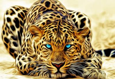 Diamond Painting picture, Leopard, square stones, approx. 60x90cm, 45 colours, full image