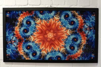 Diamond Painting Bild, Wirbelndes Mandala, runde Steinchen, 50x90cm, 40 Farben, Vollbild