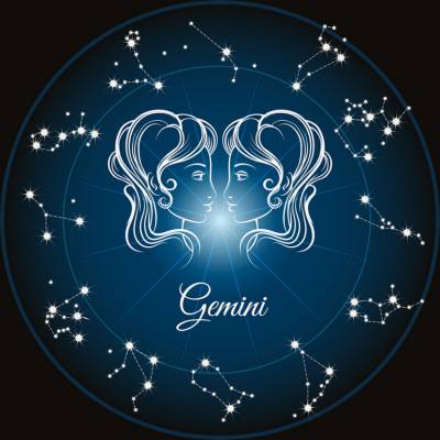 Zodiac Sign Gemini, Glow In The Dark – Night Glow, Square Stones, 60x60cm, 45 Colours, Full Image