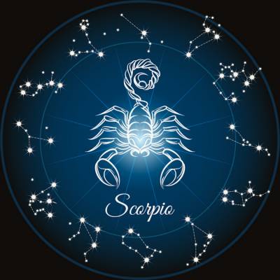 Sternzeichen Skorpion, Glow in the dark - Nachtleuchtend, eckige Steine, 60x60cm, 45 Farben, Vollbild