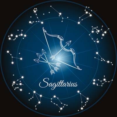 Zodiac Sign Sagittarius, Glow In The Dark – Night Glow, Square Stones, 60x60cm, 45 Colours, Full Image
