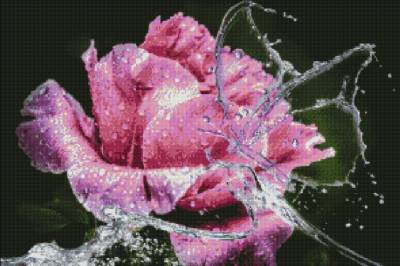 Diamond Painting Bild, Wasserspiel, runde Steinchen, ca. 50x75cm, 40 Farben, Vollbild