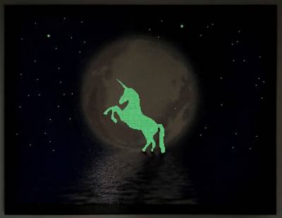 Diamond Painting Bild, Einhorn - Nachtleuchtend, eckige Steinchen, ca. 60x80cm, 50 Farben, Vollbild
