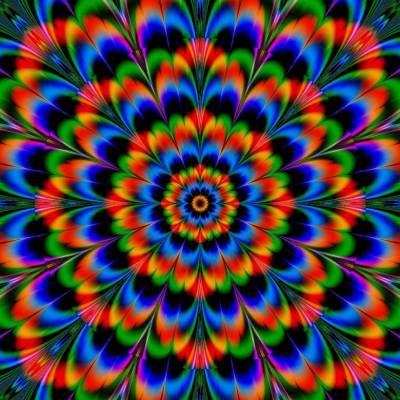 Diamond Painting picture, abstract flower, 55 colors, square stones, 70x70cm, full size