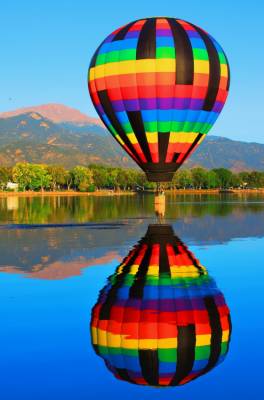 Diamond Painting picture, hot air balloon, round stones, 60x90cm, 50 colors, full screen