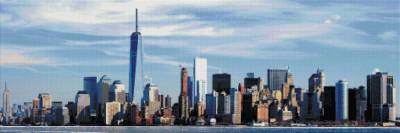 Vorlage (ohne Steine) New York, 40x120cm, 50 Farben, für runde Steine, Vollbild