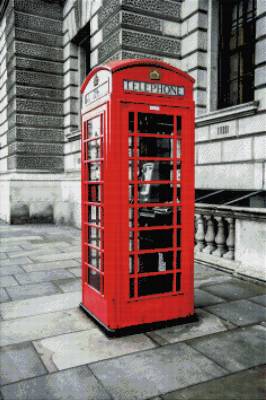 Diamond Painting Bild, London calling, eckige Steinchen, 60x90cm, 55 Farben, Vollbild