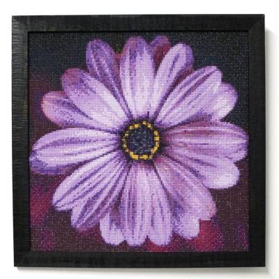 Diamond Painting Bild, Blüte, lila, 30 Farben, eckige Steinchen, ca. 40x40cm, Vollbild