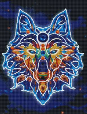Wolf, Glow In The Dark – Night Glow, Square Stones, 50x65cm, 43 Colours, Full Image