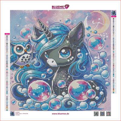 Michaela Klimes, Bubble Unicorn, square Stones, 50x50cm, 50 Colors incl. AB & Fairy Stones, Full Picture