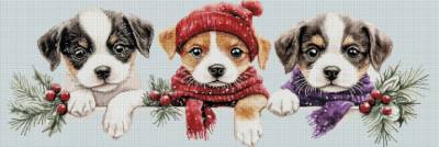 Preview: Diamond Painting picture, Puppies, 120x40cm, 68 colours incl. AB & fairy stones, square stones, full picture