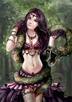DrakeTurtle, Snake Girl, Square Stones, Approx. 65x90cm, 65 Colours, Full Image