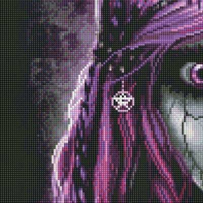 Preview: Sarah Richter, Gothic Doll, 60x80cm, 45 Farben inkl. 3 AB, eckige Steine, Vollbild