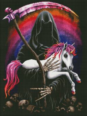 Sarah Richter, Metallicorn, 60x80cm, 50 Farben inkl. 3 AB, eckige Steine, Vollbild
