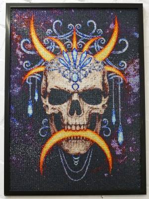 Sarah Richter, Moon Queen, 50x70cm, 40 Farben, eckige Strass-Steine, Vollbild