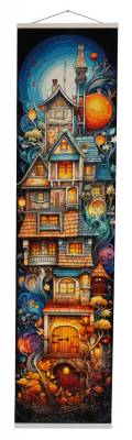 Karen Landsmann, Whimsical Houses, 50x202cm, 299 Farben, runde Steine, Vollbild