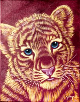 Schim Schimmel, Red little Tiger, runde Steine, ca. 60x75cm, 45 Farben, Vollbild