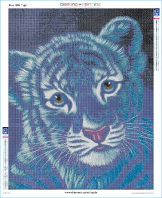 Schim Schimmel, Blue little Tiger, square stones, approx. 60x75cm, 45 colours, full picture