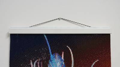 Magnetic strip set for diamond painting pictures, high load capacity, 45 cm, white, solid wood