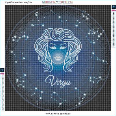Preview: Zodiac Virgo, Glow In The Dark – Night Glow, Square Stones, 60x60cm, 45 Colours, Full Image