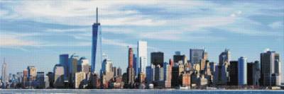 Diamond Painting Bild, New York, runde Steinchen, 40x120cm, 50 Farben, Vollbild