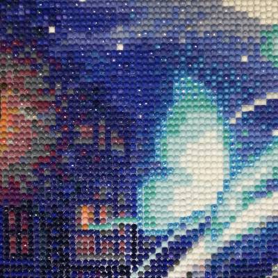 Michaela Klimes, Luna Butterfly, runde Steinchen, 60x60cm, 56 Farben inkl. AB & Feensteine, Vollbild