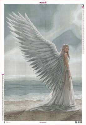 Preview: Anne Stokes, Spirit Guide, 100x150cm, 79 Farben inkl. AB & Feensteine, runde Steine, Vollbild